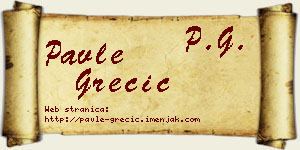 Pavle Grečić vizit kartica